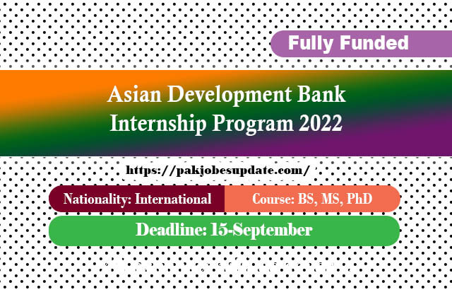 ADB Internship Program 2022 (Fully Funded)