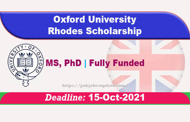 Oxford University Rhodes Scholarship 2022 in UK (Fully Funded)